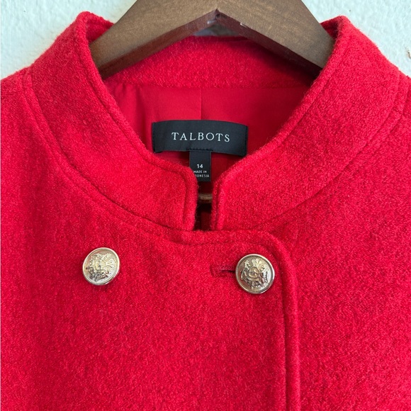 Talbots Red Double-Breasted Wool Blend Jacket – Size 14 - Picture 3 of 13
